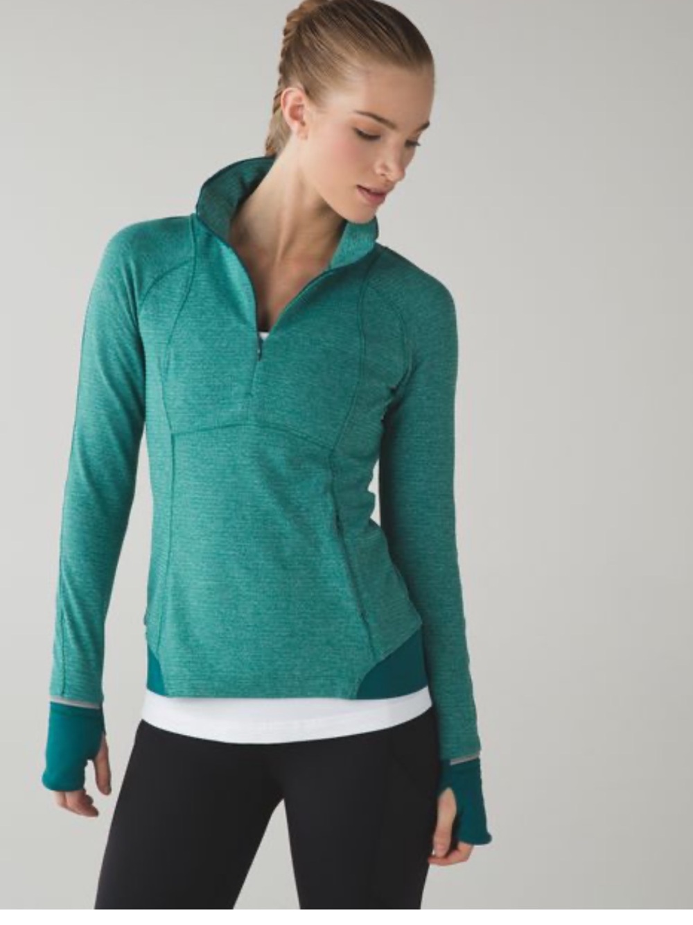 lululemon athletica runderfulTeal Half-Zip Pullover
